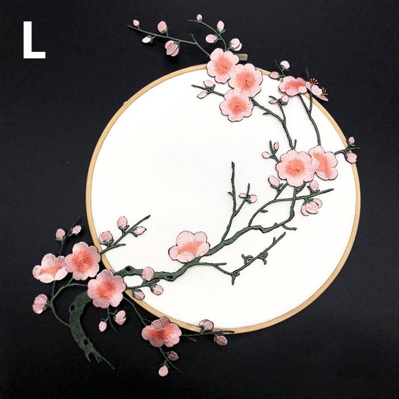Plum Blossom Flower Applique Clothing Embroidery Patch Fabric Sticker Iron On Patch DIY Craft Repair Clothes Sewing Accessories