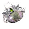 Natural Purpurite, Peridot 925 Sterling Silver Jewelry Pendant 1.77" L3k32