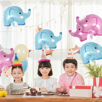 6Pcs Elephant Foil Balloons Inflatable Cartoon Elephant Aluminum Film Balloon Animal Themed Party Supplies for Baby Shower Birthday Party