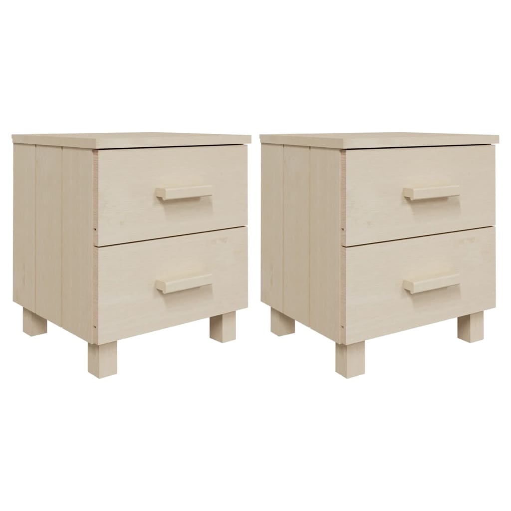 HAMAR Nightstands (Set of 2) Honey Brown 40 x 35 x 44.5 cm Solid Wood