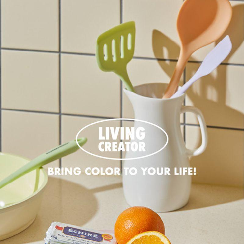 LIVINGCREATOR Cooking Cooking Wide Turner Avocado Green Silicone Cooking Utensil Kitchen Tool