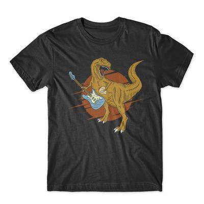 T-rex_music_5 Футболка 100% Хлопок Премиум Футболка Новая