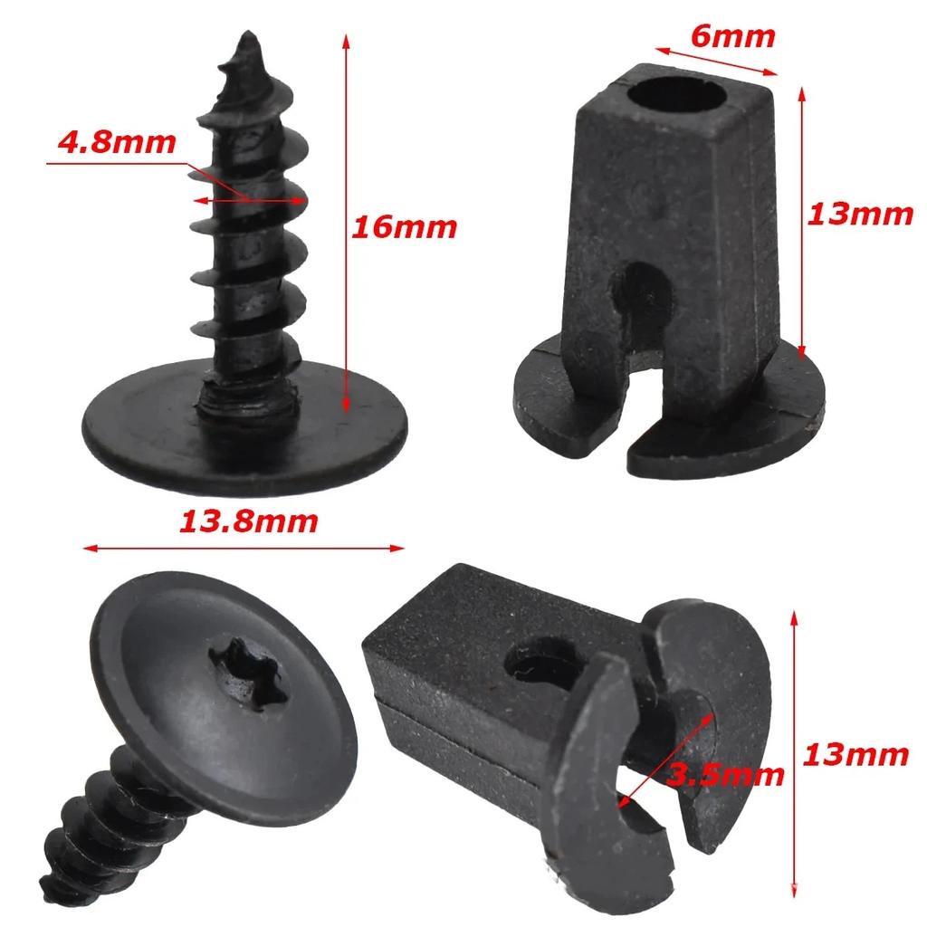 10/20/50/100PCS Auto Mudguard Lining Snap Screws For Engine Cover Undertray Splashguard Wheel Fastener Clips Bolt