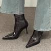Женские сексуальные ботильоны челси с острым носком на высоком каблуке, зимние туфли-лодочки, дизайнерские 2024 года, модные новые тенденции, гладиаторы, готические женские туфли Zapatos