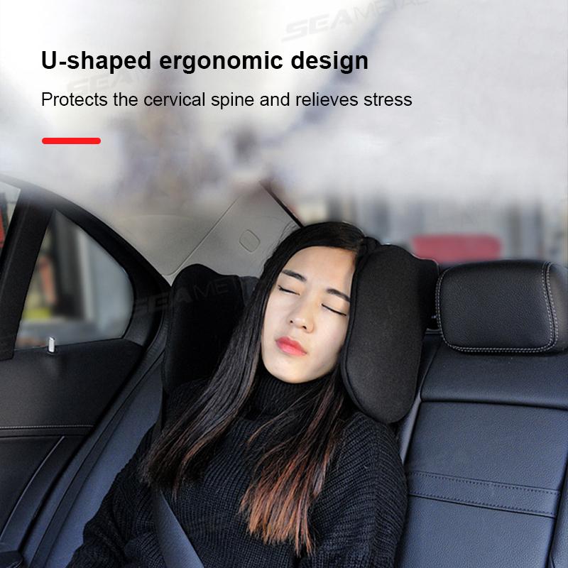 Подушка для автомобиля SEAMETAL, универсальная, для мужчин, женщин, детей, подушка для подголовника сиденья, подвижная, для путешествий, для сна на заднем сиденье, подушка для сна