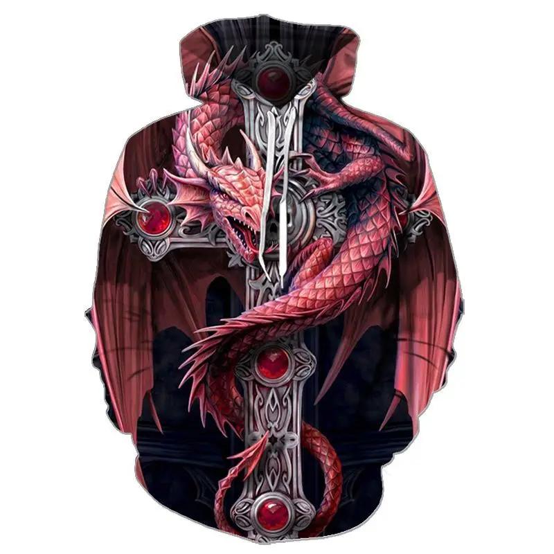 New Autumn Domineering Dragon Series 3D Printed Hoodie Cool Boys Trend Fashion Hooded Sweater Latest Loose Hip Hop Hoodie