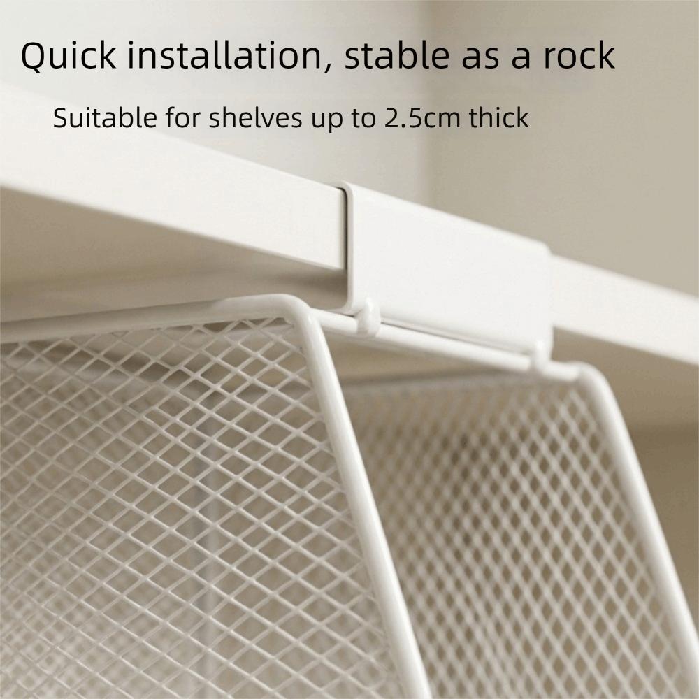 No Drill Under the Mirror Cabinet Storage Basket Under Cabinet Organizer Kitchen Storage