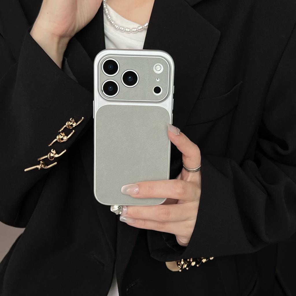 Деловой Чехол с Текстурой Кожи Ударопрочный Однотонный Для iPhone 17 16 15 14 13 12 11 17Pro Max Оригинальный Защитный Экологичный Чехол
