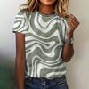 Женская футболка, летняя, повседневная, с короткими рукавами, круглым вырезом, в полоску, свободная и удобная футболка, женская, с коротким рукавом