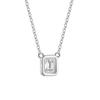 New Real Moissanite Square Pendant Necklace Pure 925 Sterling Silver Emerald Cut D Color Diamond for Women Wedding Fine Jewelry