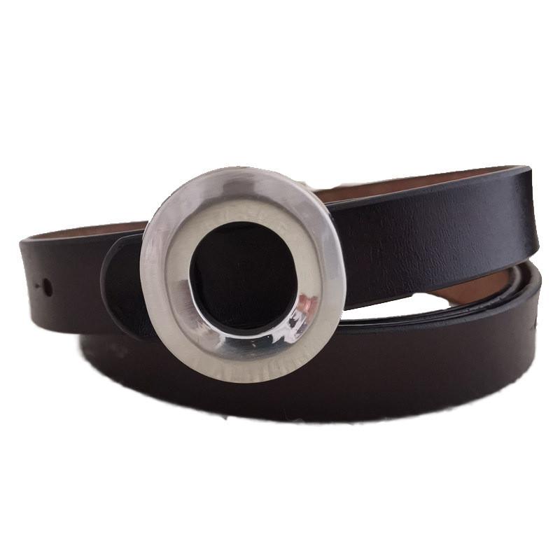 Slim Leather Ladies Waist Belt With Alloy Clasp For Modern Casual And Work Looks