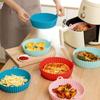 7.5/8.5cm Silicone Air Fryers Oven Baking Tray Fried Pizza Chicken Mat AirFryer Pot Round Reusable Cake Pan Air Fryer Accessorie