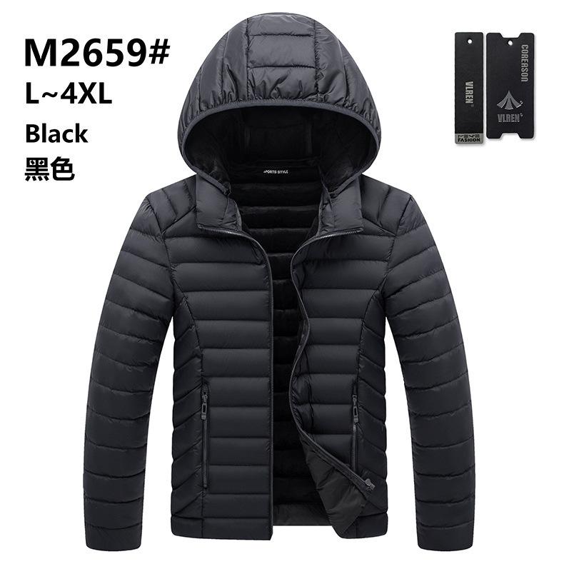 Men's 2 New Hooded Cotton Jacket Large Size Rib Jacket Order Men's Light Cotton Jacket