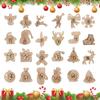 Bags Decor Ornament Number Label Wooden Pendant Christmas Advent Calendar Countdown Hanging Tags