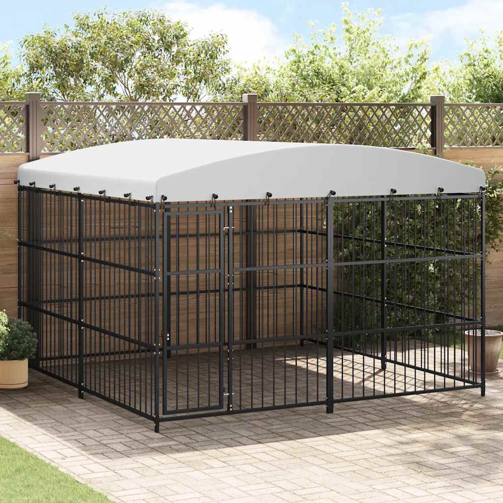 Outdoor Dog Kennel with Roof 300 x 300 x 210 cm
