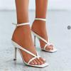 Summer Women Classics High Heels Sandals Women Strap White 2024 Ladies Fashion Slip On Sandals Thin Heels Sexy Sandals