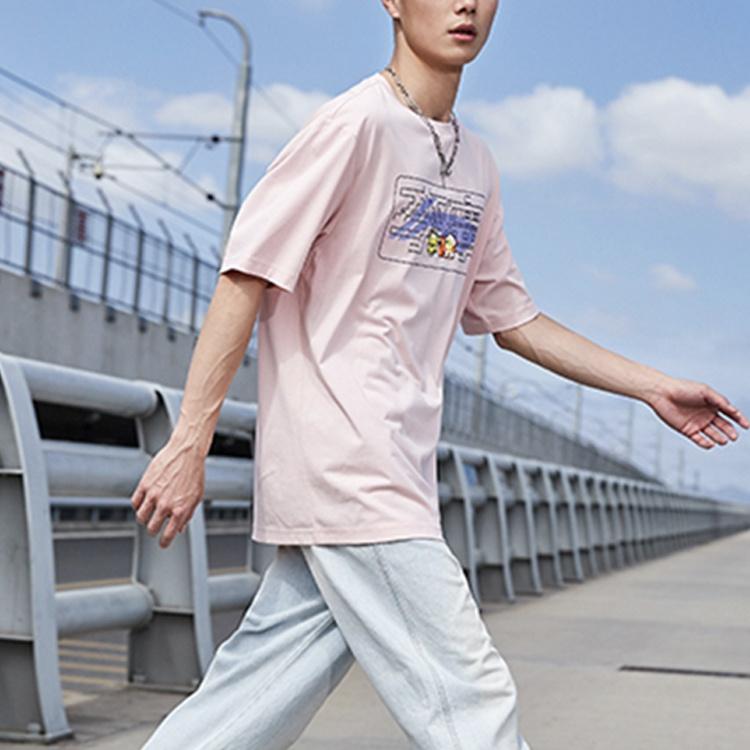 Li-Ning Cartoon Graphic Loose Fit T-shirt 'Pink' Men's AHSR340-14