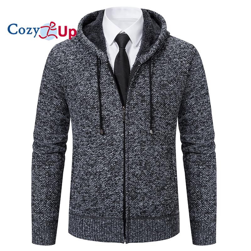 Cozy Up мужской зимний свитер пальто кардиган свитер с капюшоном плюс бархат повседневный утолщенный