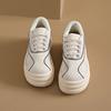 Leather platform white shoes women's 2025 summer new versatile height increase lightweight breathable board shoes casual sports shoes
