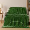 Green Black Football Field Stadium Art Flannel Blanket,Cozy Soft Throw Blanket for Home Bedroom Bed Sofa Picnic Cover Kids Gift