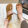 2025 Summer New Retro Toe Slippers Women's Wear Niche Flat-bottomed Soft-soled Beach Sandals