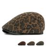 Осенняя леопардовая шляпа Женский берет Британская винтажная кепка-федора Кепка с козырьком