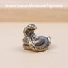 Antique Bronze Snake Statue Miniature Figurines Copper Zodiac Animal Desk Decorations Ornaments Brass Crafts