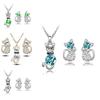 Crystal Cat 3pcs Shaped Necklace Earrings Jewelry Set  Gift Teen Girls Women For