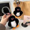 Real Fur Lovely Penguin Plush Keychain Cute Penguin Doll Backpack Pendant Creative Animal Key Chain Girls Women Bag Accessories