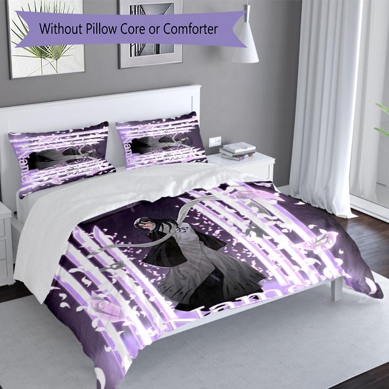 3pcs Custom Name Byakuya Kuchiki Set,Includes 1 Duvet Cover and 2 Pillowcases,All-season Bedroom Decor