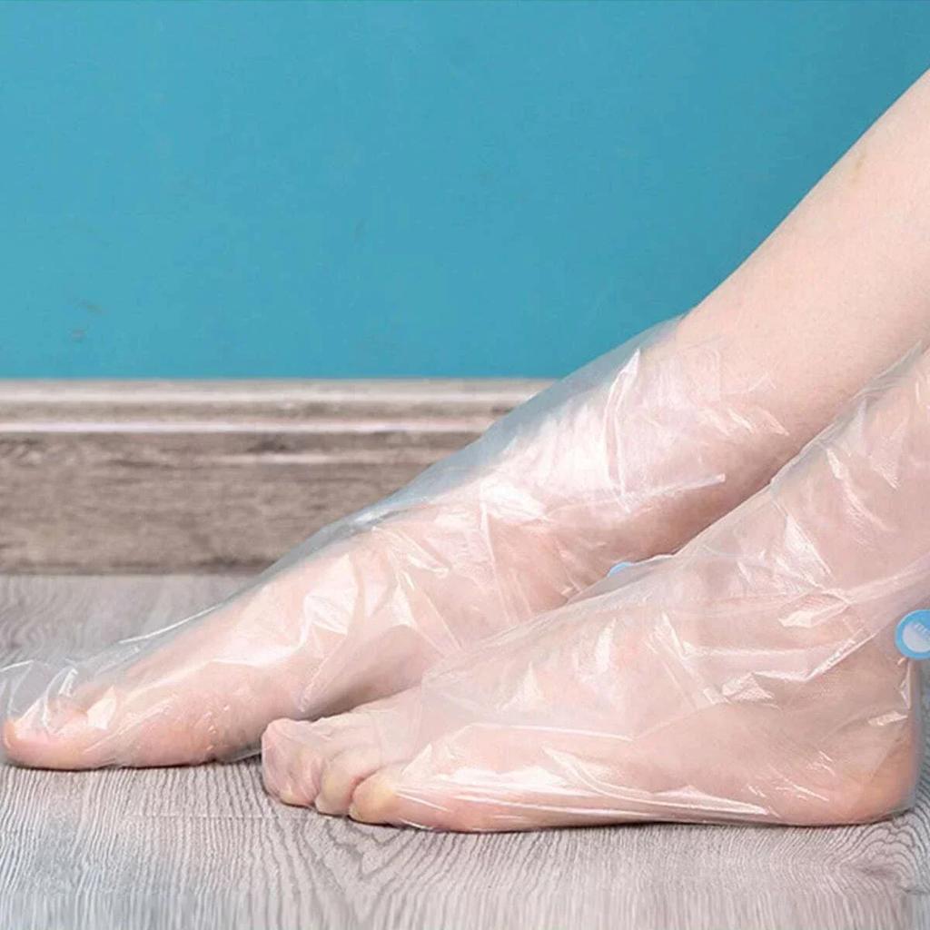 100 шт.-Прозрачные одноразовые мешки для ног Детокс SPA чехлы ПЭ пластиковая пленка для ног Предотвращение инфекций Уход за потрескавшимися ногами Инструменты для педикюра