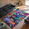 Graffiti Theme Crystal Velvet Rug Personalized Custom Name Text Soft Floor Mat Home Decor