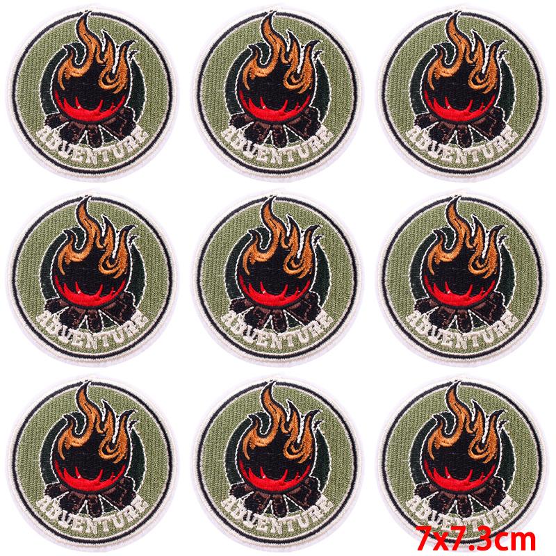 10Pcs/Lot Landscape Outdoor Patch Iron On Embroidery Patches For Clothing Thermoadhesive Patches On Clothes Wilderness Patch