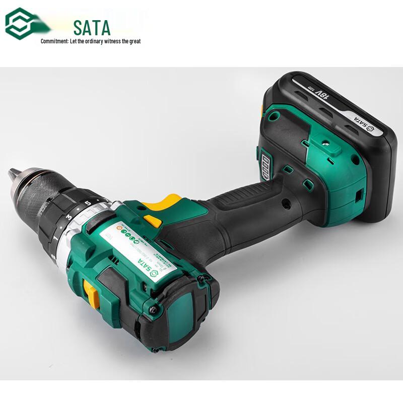 Бесщеточная аккумуляторная дрель/шуруповерт SATA 18В серии J, штекер CN (адаптер в комплекте)