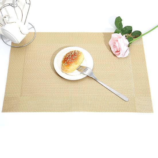 Woven Vinyl Placemat Heat-Resistant PVC Placemat Non-Slip Washable Table Mat Protects Table from Burns Stains Dining Mats for Home Restaurant Bar