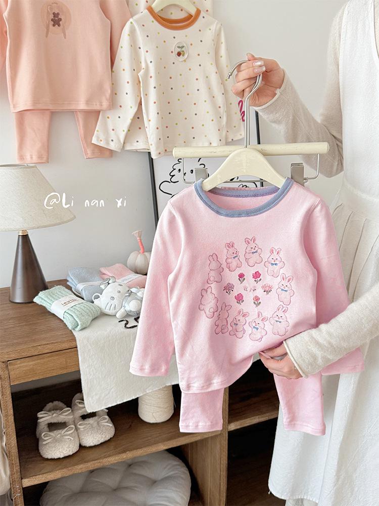 88273 Детский шерстяной комплект пижамы с лайкрой Осень/Зима 2025 - Мальчишеская одежда для дома с длинным рукавом