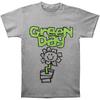 Мужская футболка Green Day Цветочный горшок Маленькая Серая