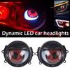 3-inch Super Cool Car Dynamic Demon Eye Headlight LED Lens Supply Car Modification Power Creative Red Decoration Eye 12V De R8U1