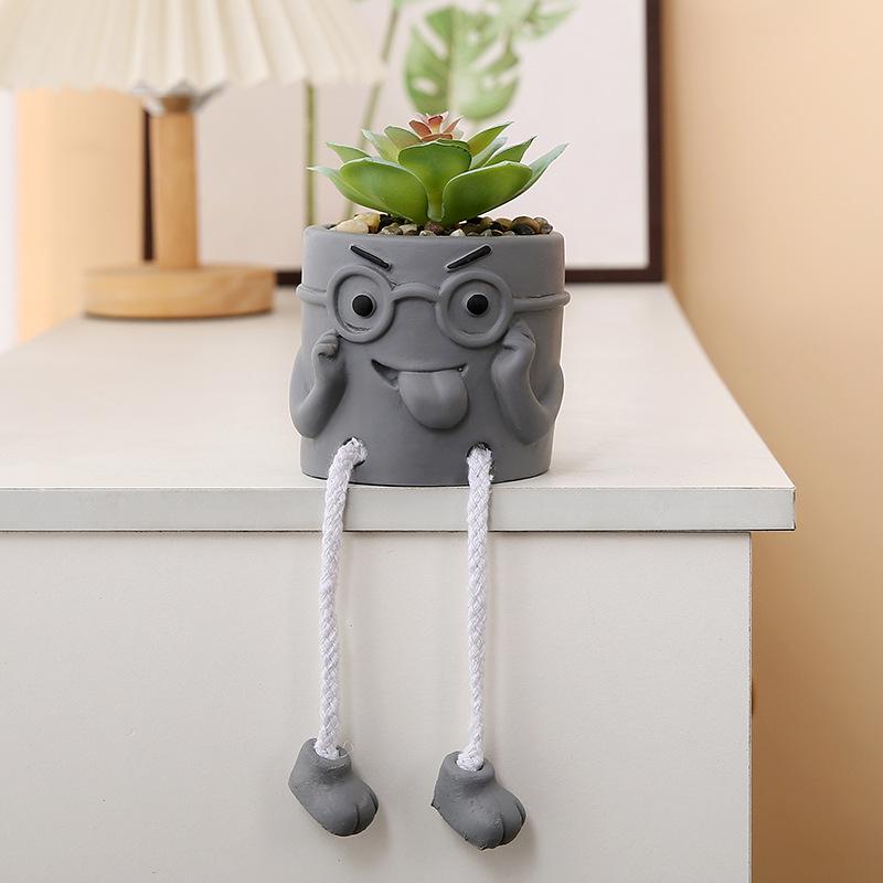 Succulent Cartoon Characters: Cute Creative Desktop Ornaments