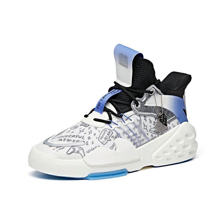 Anta Dominator Прочные дышащие кроссовки средней высоты мужские кроссовки белые синие черные 912038066-2