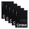 KOKUYO Note Campus Note Adult Campus Graph Ruled A5 80 Sheets 5 Book Pack No-108S5-DX5SET Black
