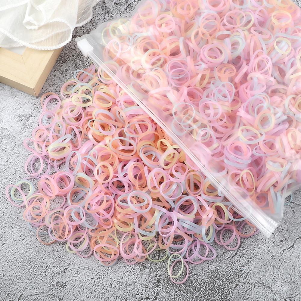 500/1000 шт. Одноразовые маленькие резинки для детей, разноцветные эластичные резинки для волос, повязка на голову для девочки, держатель для хвостика, аксессуары для волос