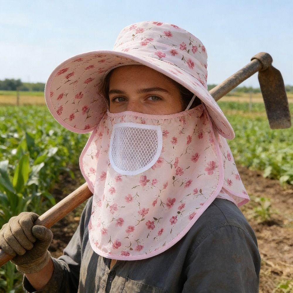 Fordable Sun Hat Wide Brim Agricultural Work Cap Portable Basin Cap  Women