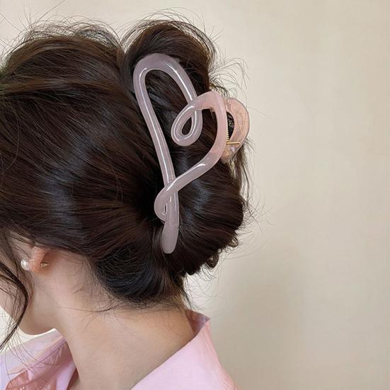 Женская заколка-коготь для волос Прозрачная Матовая текстура Форма сердца Зажим для волос Задняя часть головы Заколка-коготь для душа Аксессуары для волос