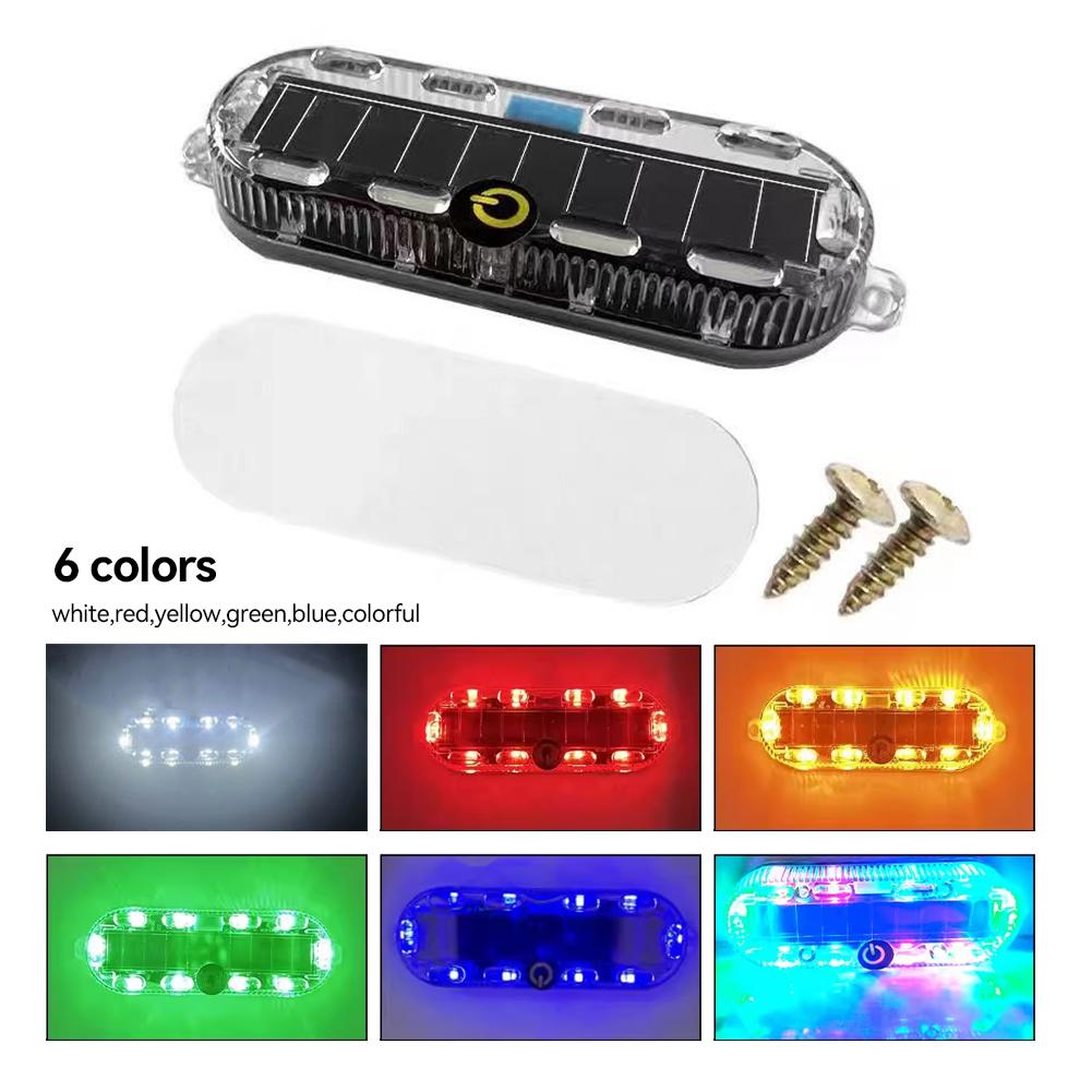 Светодиодный предупреждающий фонарь на солнечной энергии для мотоцикла, заднего фонаря для ночной езды, противотуманный фонарь для мотоцикла, электромобиля, велосипеда #469274