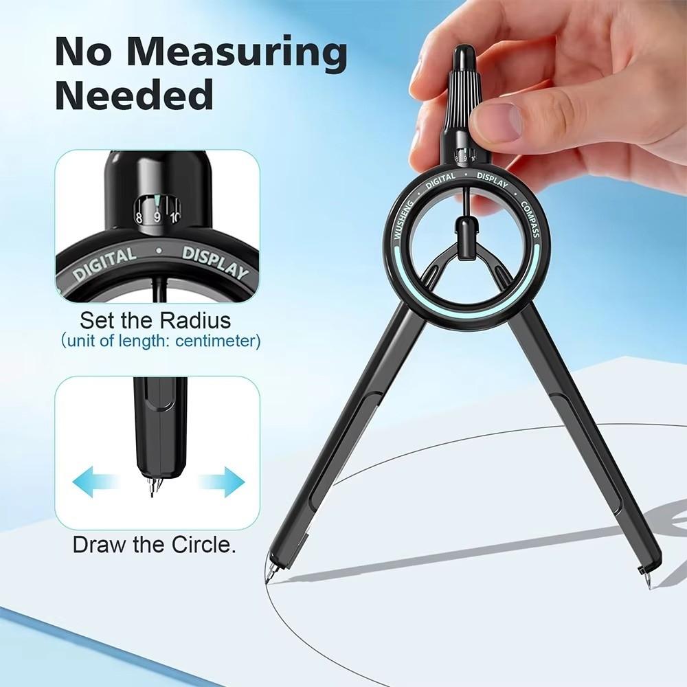 Visible Radius Scale Digital Display Compass Multi-Functional Drafting Compass Drafting Work