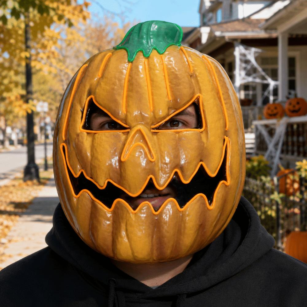 Realistic LED Pumpkin Mask Creativity Light Up Mask Full Face Mask Costume Party Supplies