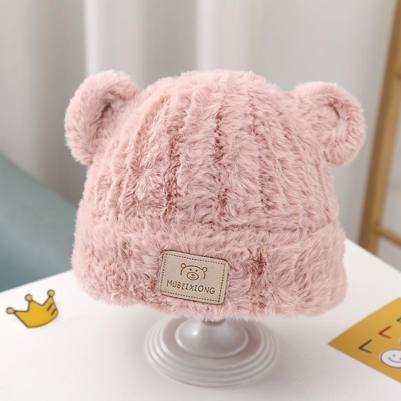 Детская шапка зимняя флисовая шапка утолщенная для мальчиков и девочек осенне-зимняя с защитой ушей милая шерстяная шапка супер милая детская вязка