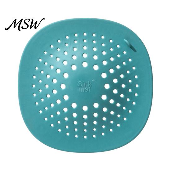 Odor Proof Drain Mat Kitchen Sink Strainer with Suction Cup, Food Residue & Hair Catcher Floor Cover, Anti Clogging Filter Mesh for Bathroom