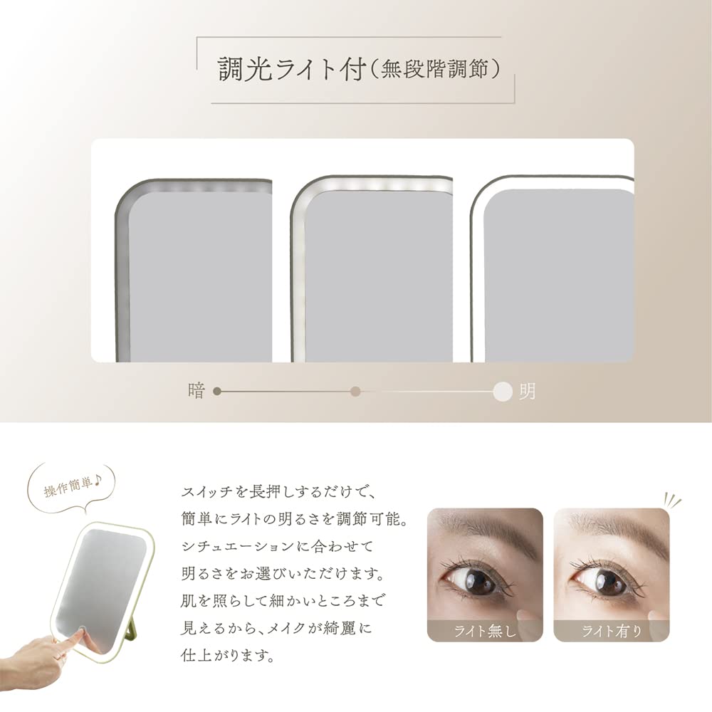 Компактное настольное зеркало Macross ufurl с регулируемой яркостью, серое, 20x15 см, MEBL-137GY